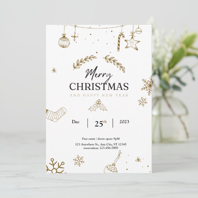 Christmas Party Holiday Party Kids christmas xmas Invitation (Standing Front)