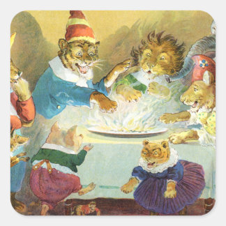 Christmas Party in Animal Land Square Sticker
