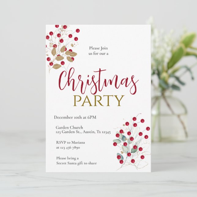 Christmas Party Invitation (Standing Front)