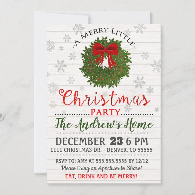 Christmas Party Invitation (Front)
