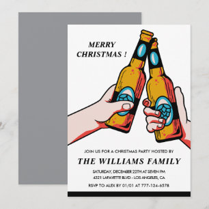 Christmas Party Invitation Beer Drinks