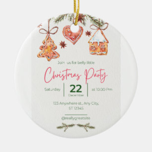 Christmas party invitation ceramic tree decoration