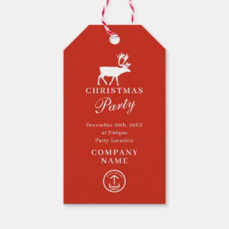 Christmas Party Invitation Corporate Business Logo Gift Tags