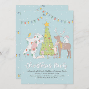 Christmas party Invitation   Decorating Tree