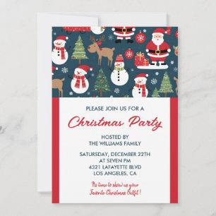 Christmas Party  Invitation deer santa