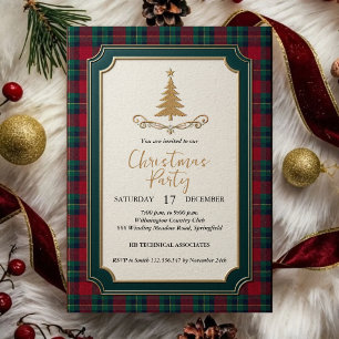 Christmas Party Invitation Elegant Gold Christma