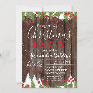 CHRISTMAS PARTY Invitation, Floral Invitation