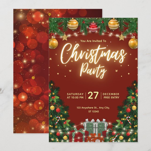 Christmas Party Invitation Flyer (Front/Back)