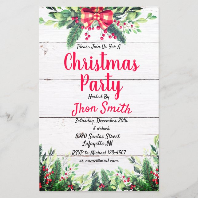 Christmas party Invitation Flyer (Front)