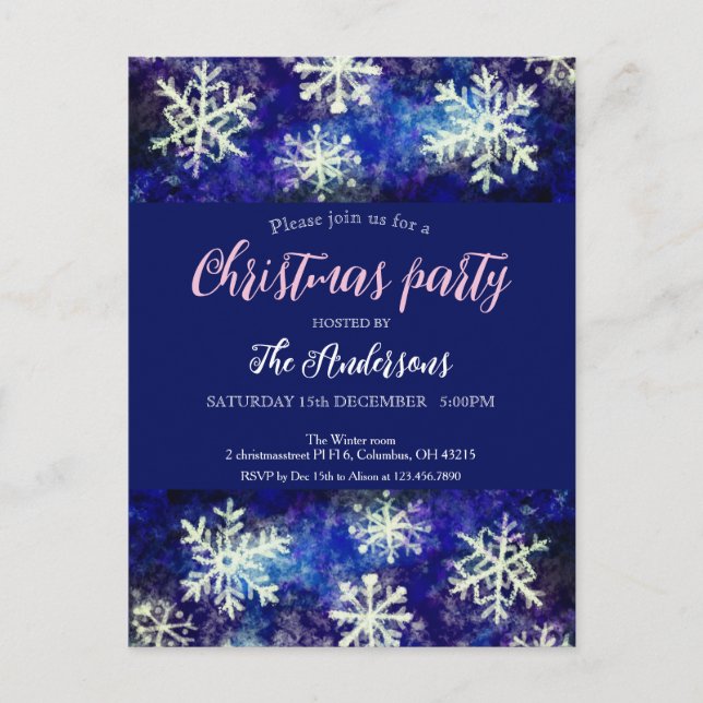 christmas party invitation holiday postcard (Front)
