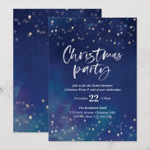 Christmas party Invitation   Midnight stars