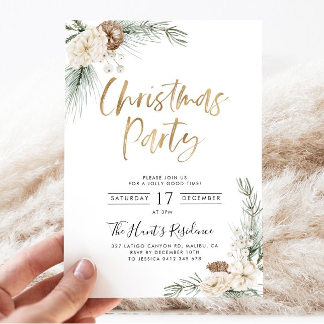 Christmas Party Invitation Modern Green Xmas (Christmas Party Invitation)