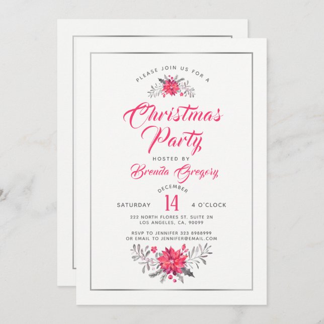 Christmas Party Invitation Modern Typography (Front/Back)