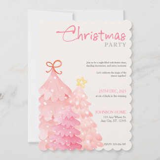 Christmas Party Invitation, Pink Chic Invitations