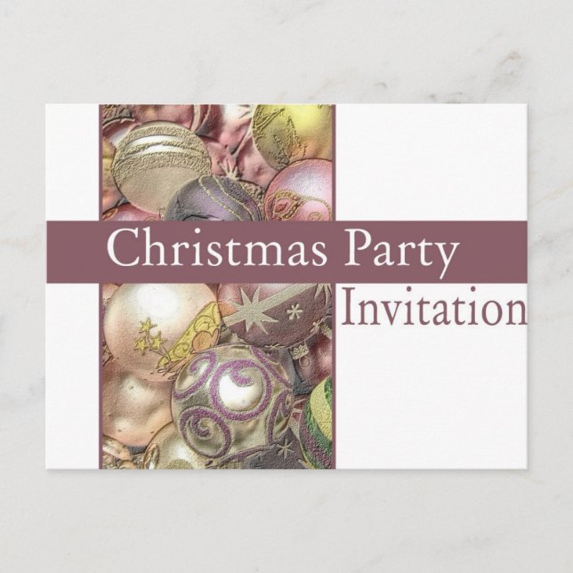 Christmas Party Invitation Postcard (Front)