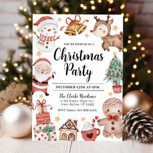 Christmas Party Invitation Watercolor