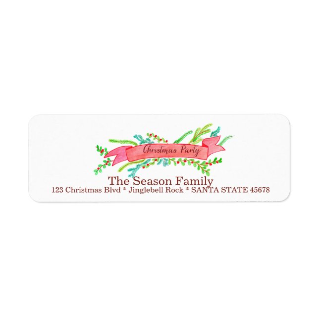 Christmas Party Invitation, watercolor Christmas (Front)