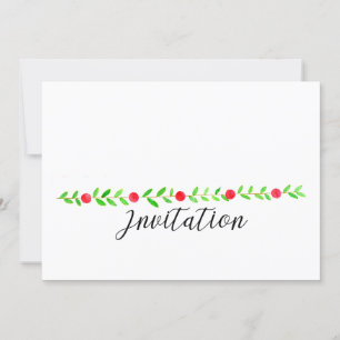 Christmas Party Invitation, watercolor Christmas Invitation