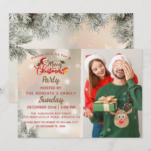 Christmas Party Invitation with Photo