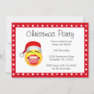 Christmas Party Invitations Fun Santa Invites