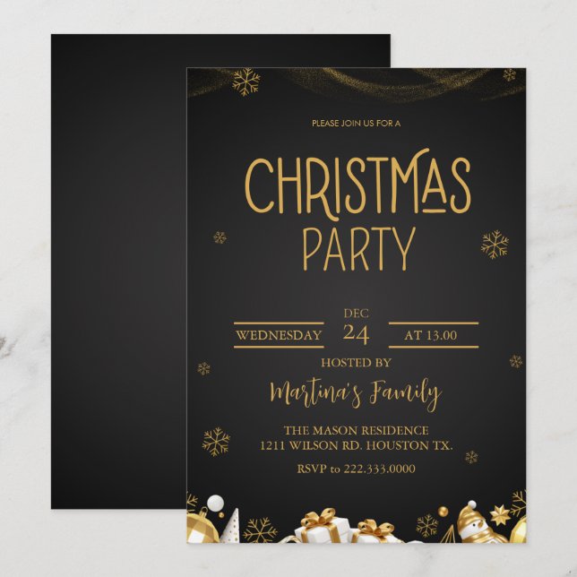 Christmas Party Invitations Holiday Party (Front/Back)