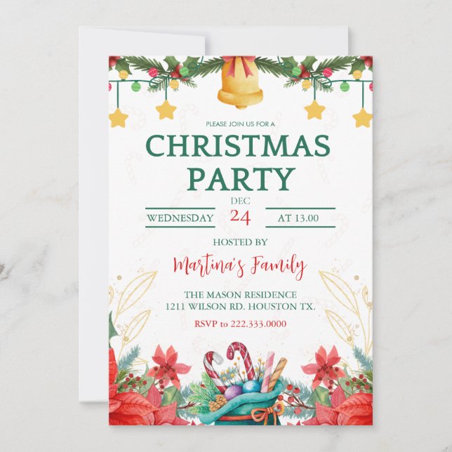 Christmas Party Invitations Holiday Party (Front)