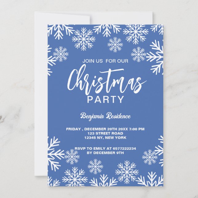 Christmas Party invite 5" x 7" Foil Invitation (Front)