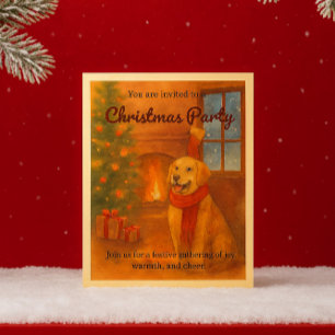 Christmas Party Invite · Cosy Dog Scene