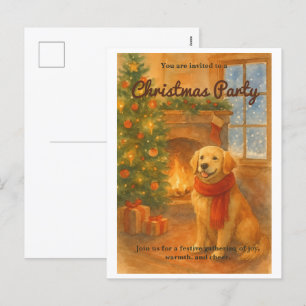 Christmas Party Invite · Cosy Dog Scene