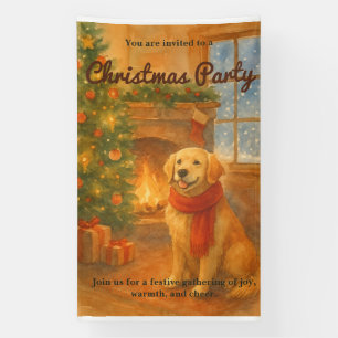 Christmas Party Invite · Cosy Dog Scene Banner