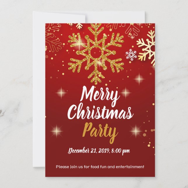 Christmas Party Invite - Text can be customised (Front)