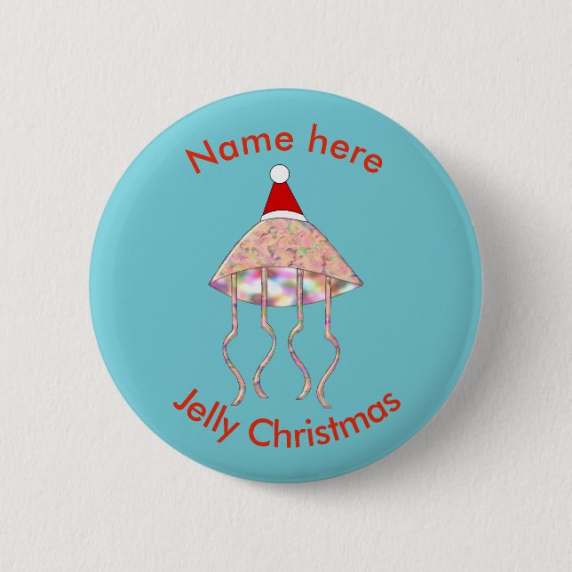 Christmas Party Jellyfish Custom Button (Front)
