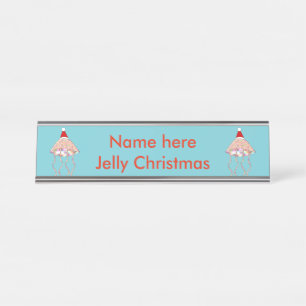 Christmas Party jellyfish Custom Desk Sign