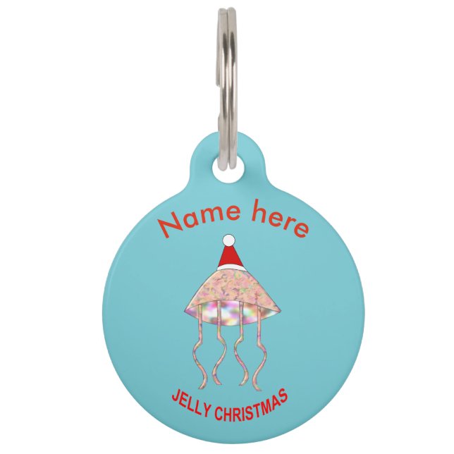Christmas Party Jellyfish Custom Dog Tag (Front)