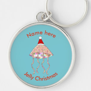 Christmas Party Jellyfish Custom Keychain