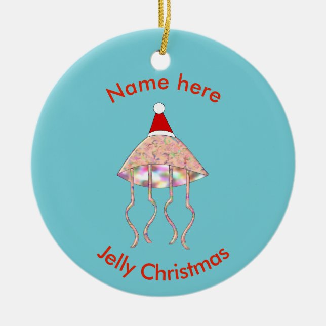 Christmas party Jellyfish Custom Ornament (Front)