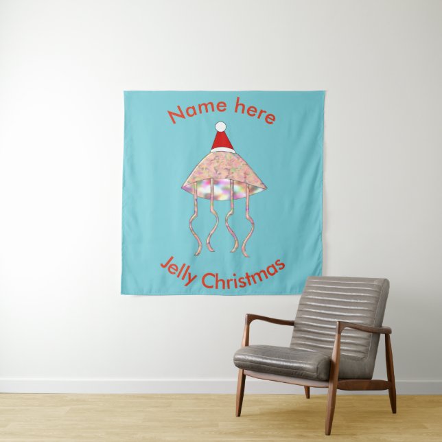 Christmas Party Jellyfish Custom Tapestry (In Situ)