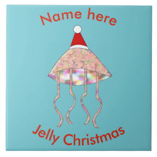 Christmas Party Jellyfish Custom Tile