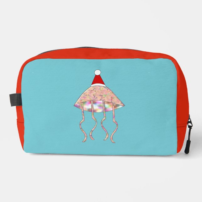 Christmas Party Jellyfish Patterned Dopp Kit (Front)