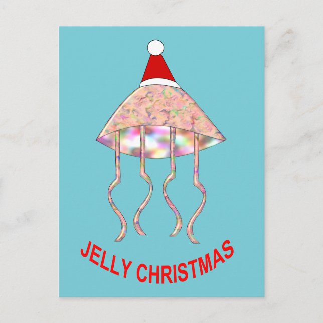 Christmas Party Jellyfish Personalised Postcard (Front)