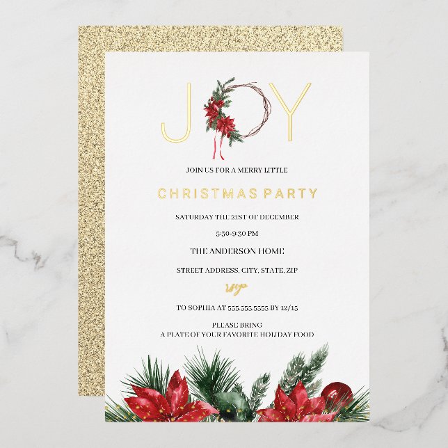 Christmas Party Joy Foliage Wreath (Front/Back)
