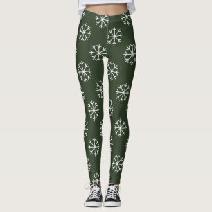 Christmas party leggings with snowflake pattern