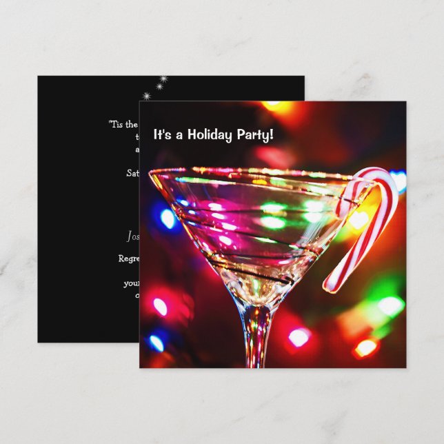 Christmas Party Lights Invitation (Front/Back)