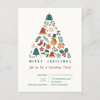 Christmas Party Merry winter december Invitation Postcard