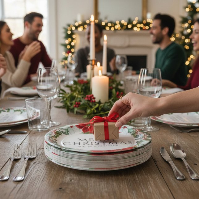 Christmas Party Modern Corporate Holiday Party Paper Plate (Creator Uploaded)