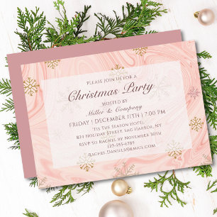 Christmas Party Modern Pink Chic Corporate Holiday Invitation