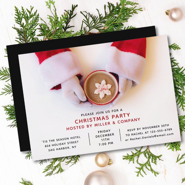 Christmas Party Modern Santa Corporate Holiday Invitation (Creator Uploaded)