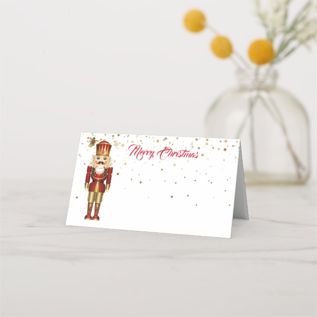 Christmas Party Name Place Card-Nutcracker Card (Front)
