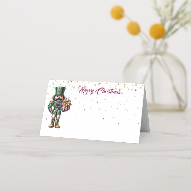 Christmas Party Name Place Card-Nutcracker Place Card (Front)