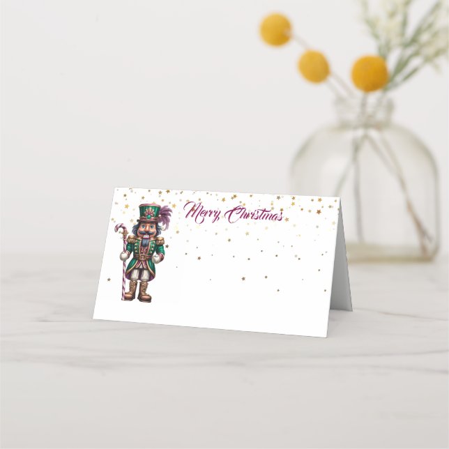Christmas Party Name Place Card-Nutcracker Place Card (Front)